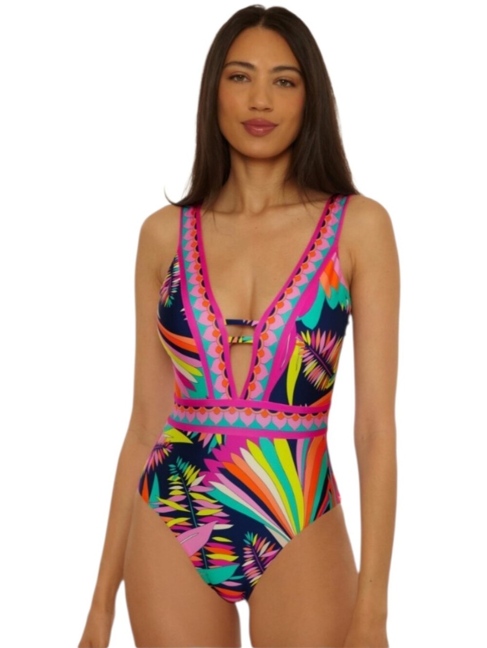 Trina Turk Paralia Plunge Neck One Piece
